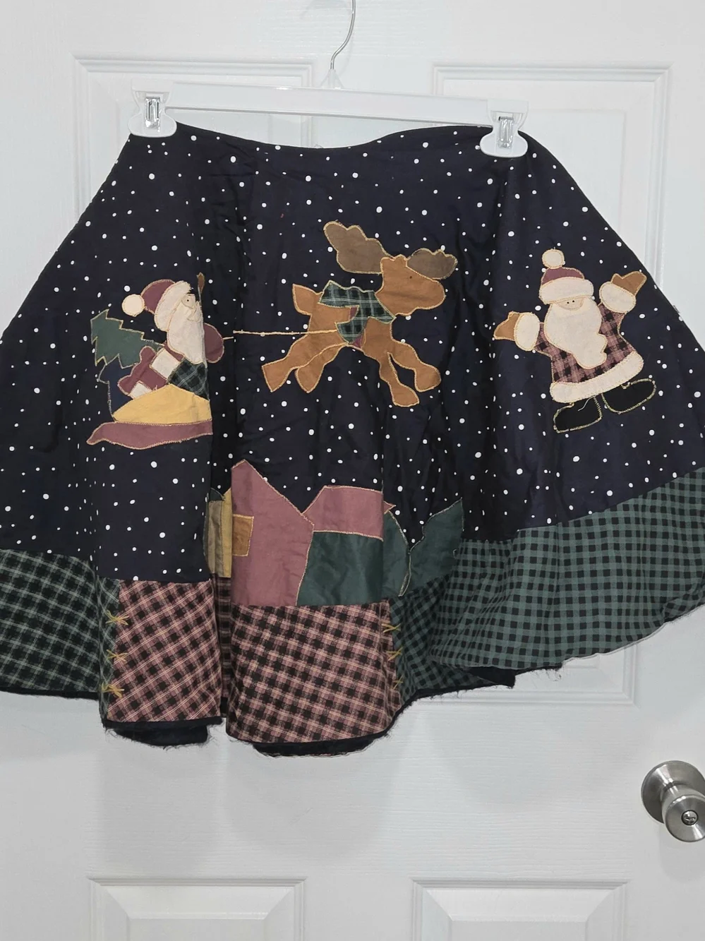 Christmas Tree Skirt Santa Sled Reindeer Snowman Rustic Farmhouse 50